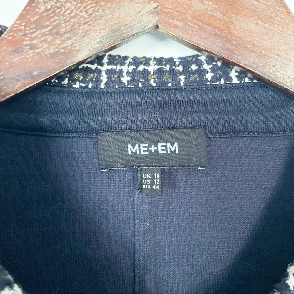 Me+Em Ponte Jacquard Rib Trim Textured Ponte Jersey Jacket Size 12 - Picture 5 of 16